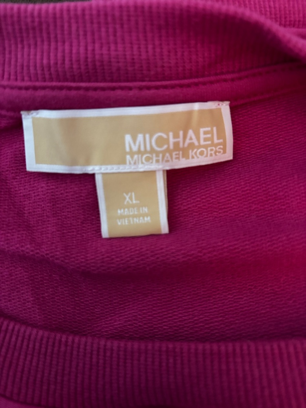 Michael Kors Hot Pink Sweatshirt with Gold MK Logo - Picture 2 of 6